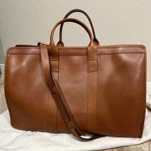Frank Clegg Cognac Compass Duffel Bag - Belting Leather - Sunbrella Lining